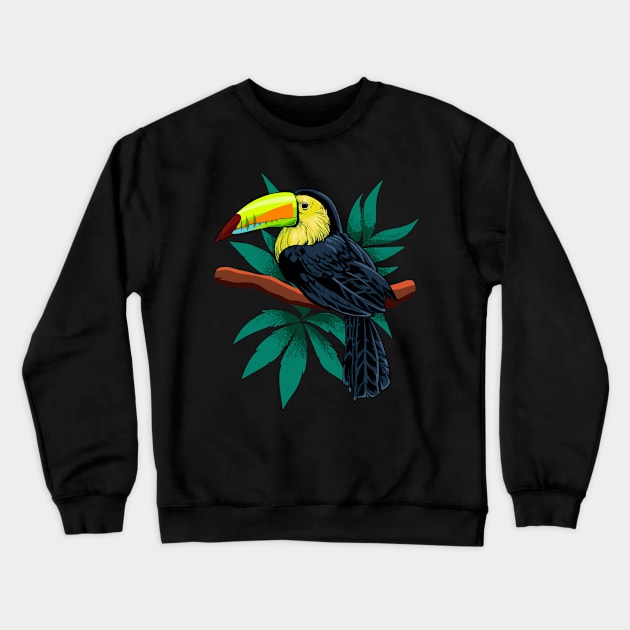 Bird of paradise - drawing of toucan Crewneck Sweatshirt by Modern Medieval Design